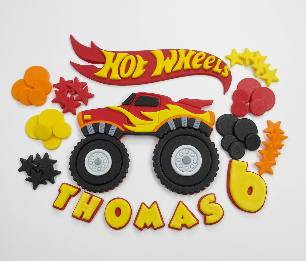 Edible Hot Wheels Cake Icing Toppers