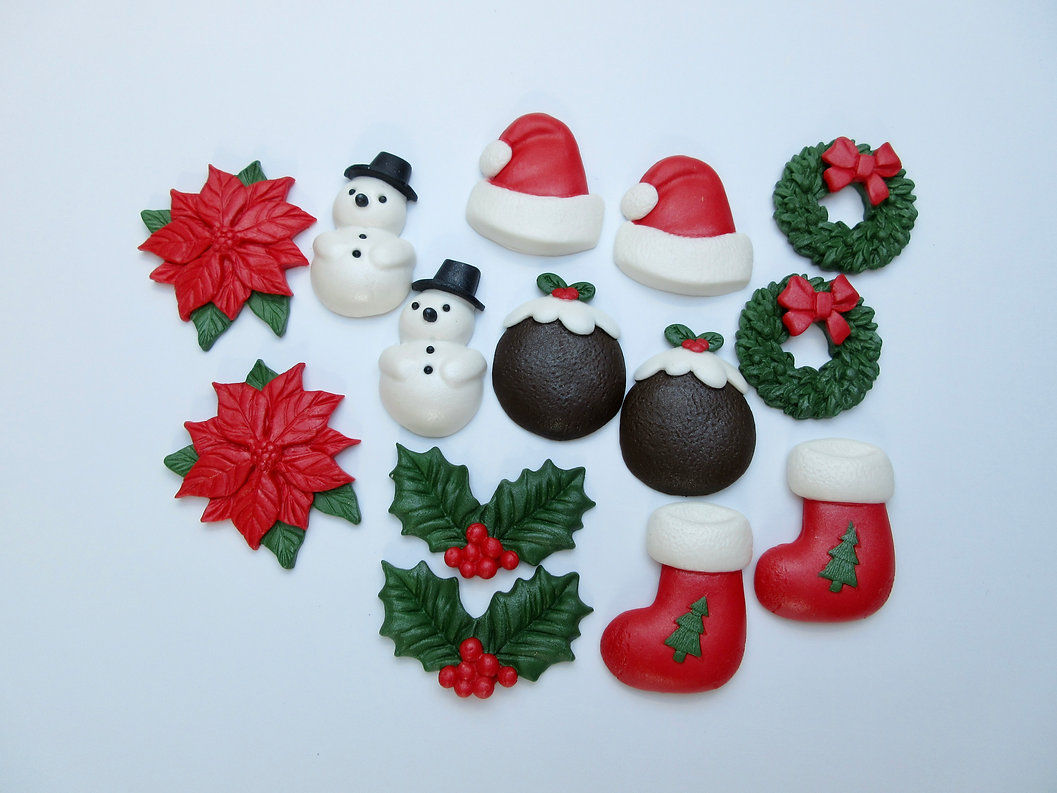 Edible Fondant Christmas Decorations.