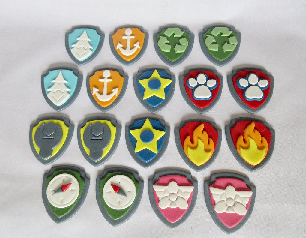 Paw patrol cupcake toppers edible fondant