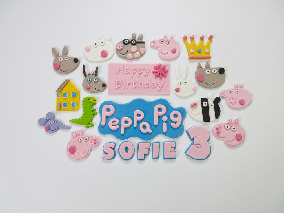 Peppa Pig Fondant Toppers Cake Decorations