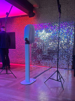 Photobooth hire london with shimmer backdrops