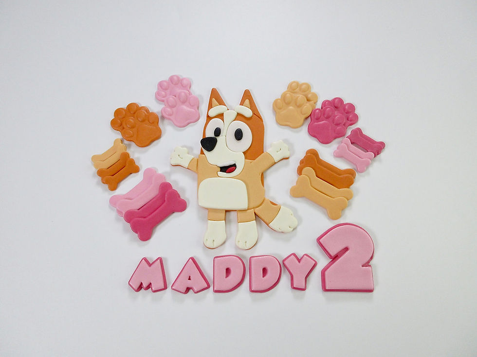 Edible Bluey Bingo Cake Decorations, Bluey Fondant Cake Toppers