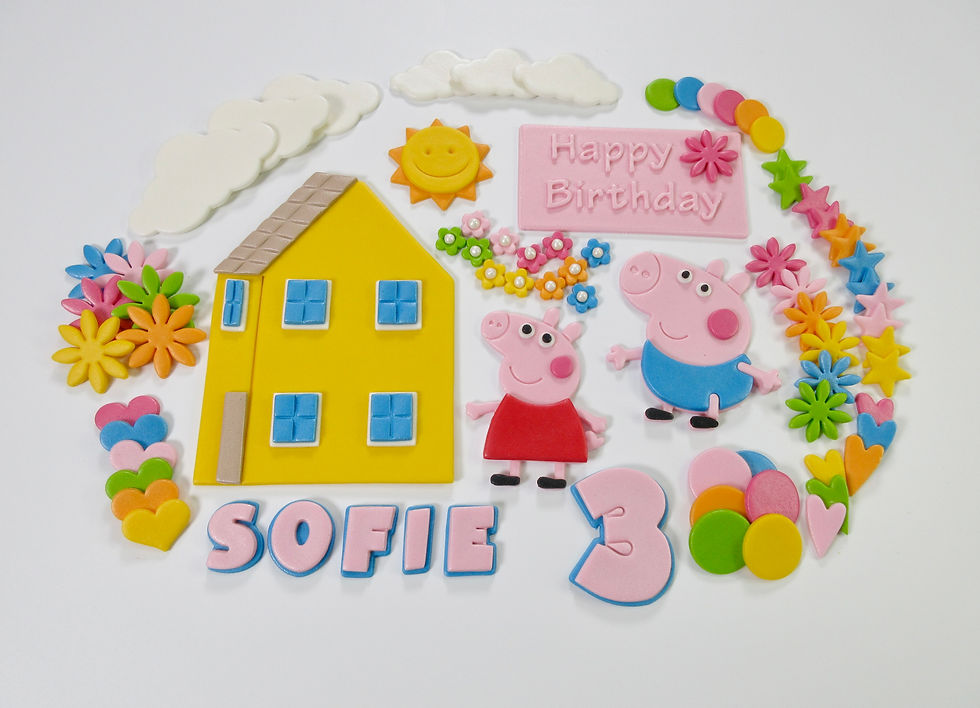 Peppa Pig Fondant Toppers Cake Decorations