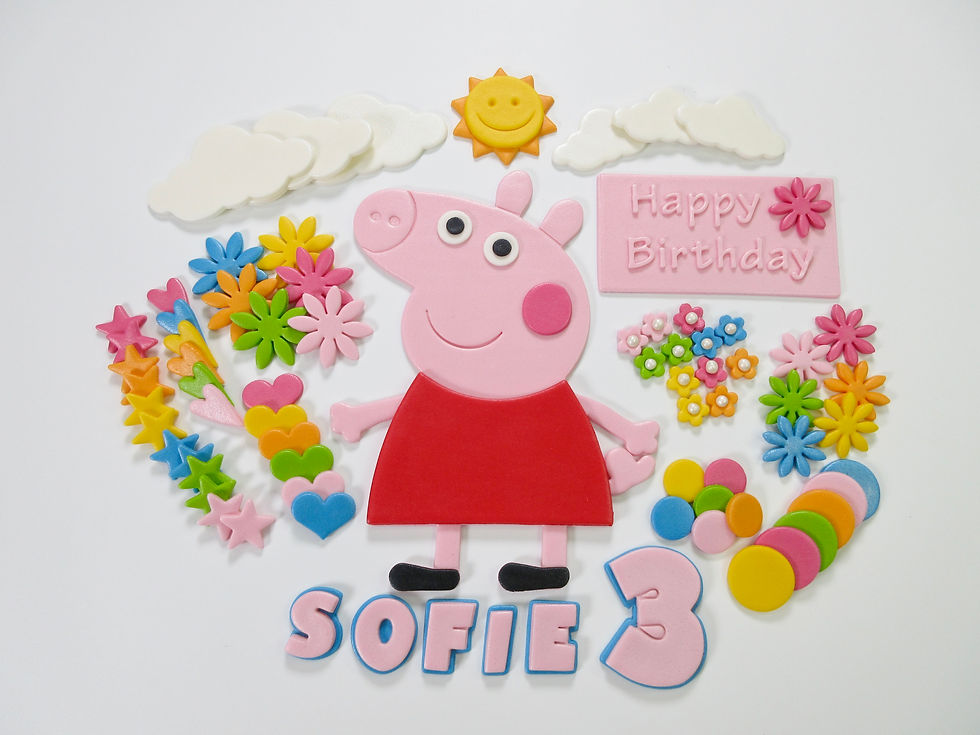 Peppa Pig Fondant Toppers Cake Decorations