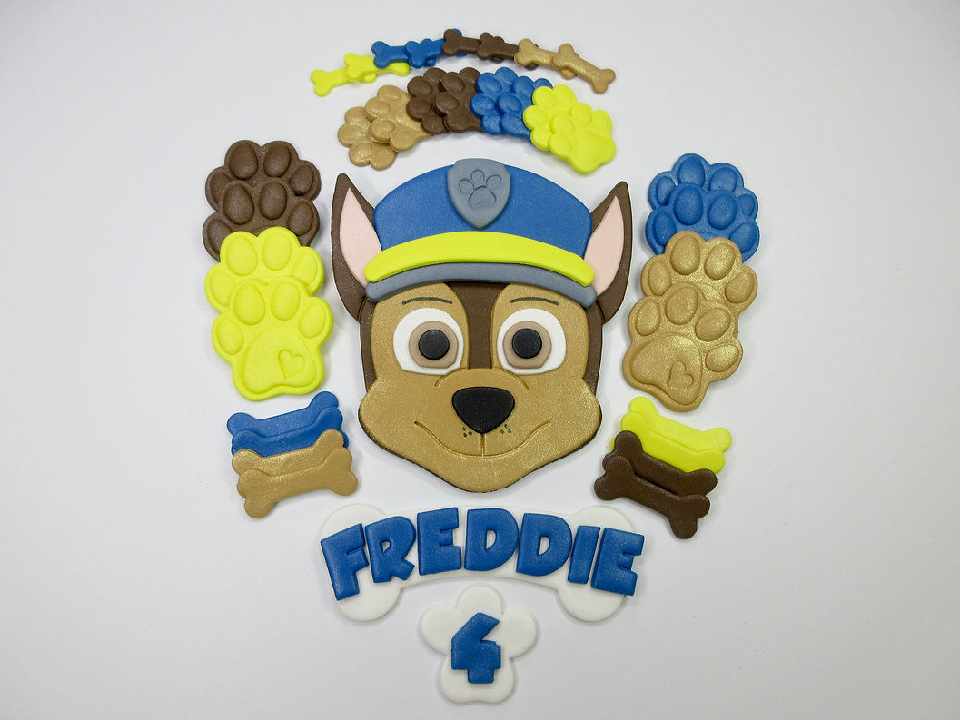 Paw patrol chase fondant cake topper