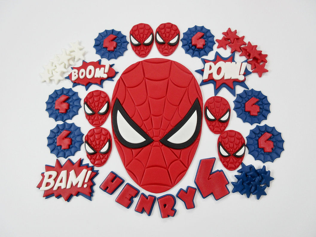 Spiderman Edible Fondant Icing Cake Topper Decoration personalised