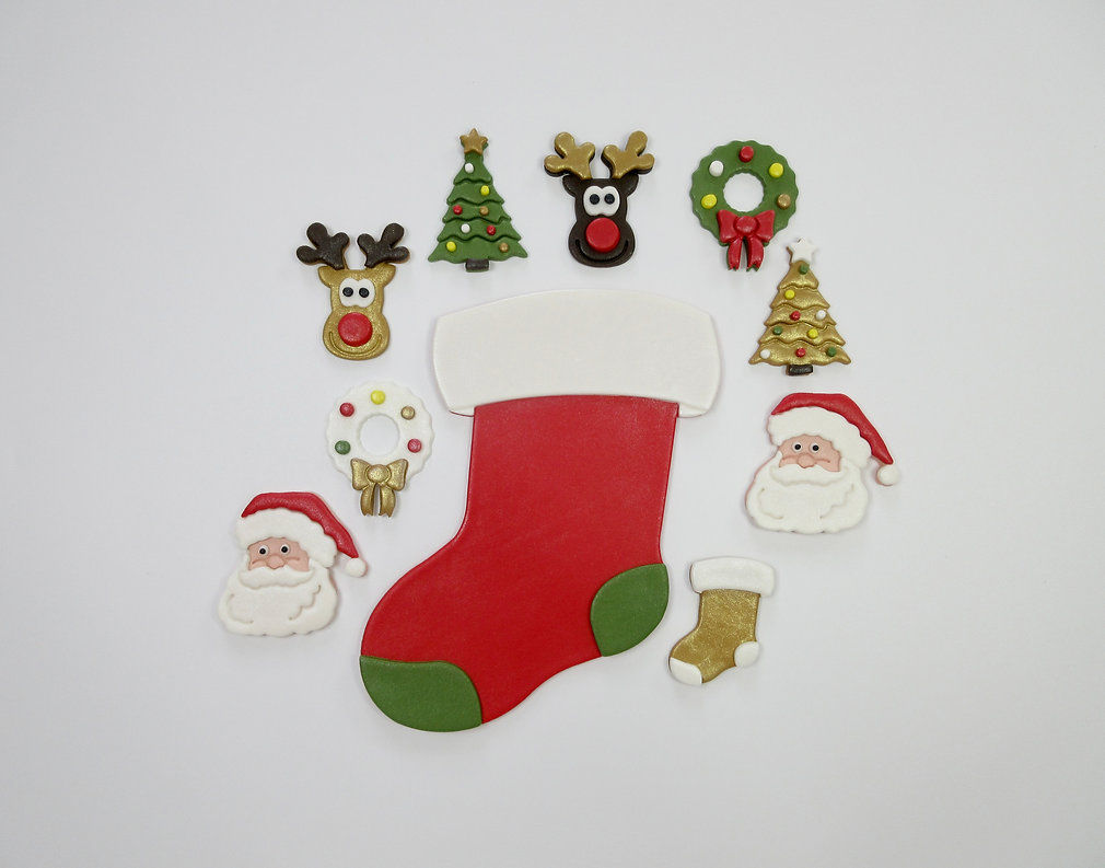 Edible Fondant Christmas Cake Decorations