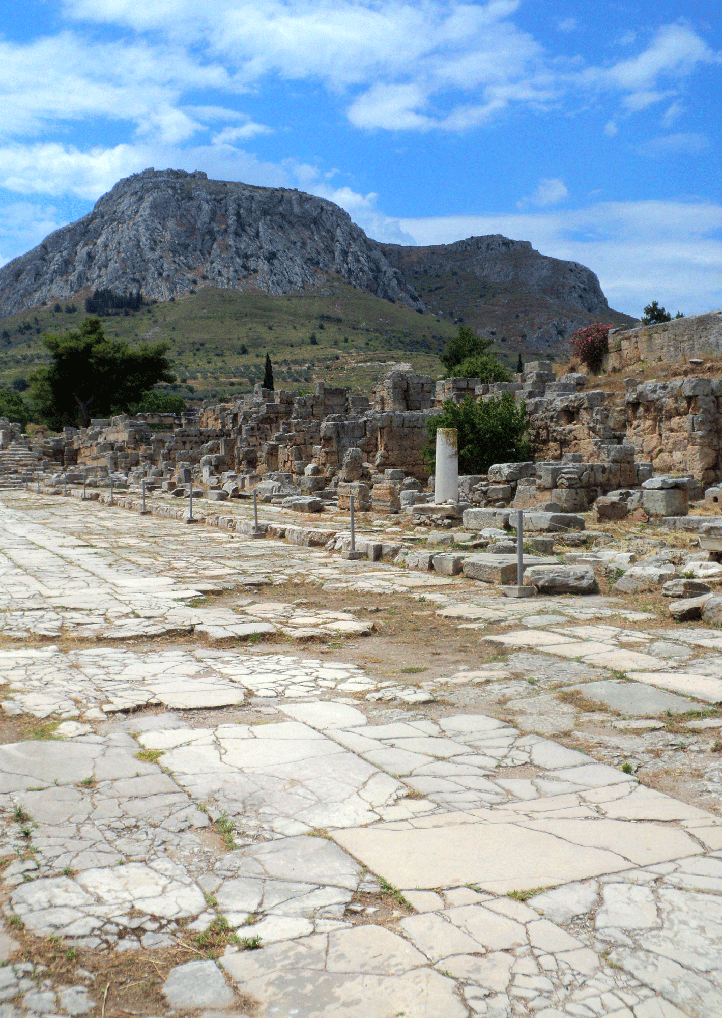 Ancient Korinthos Lechaion Road Acrocorinth