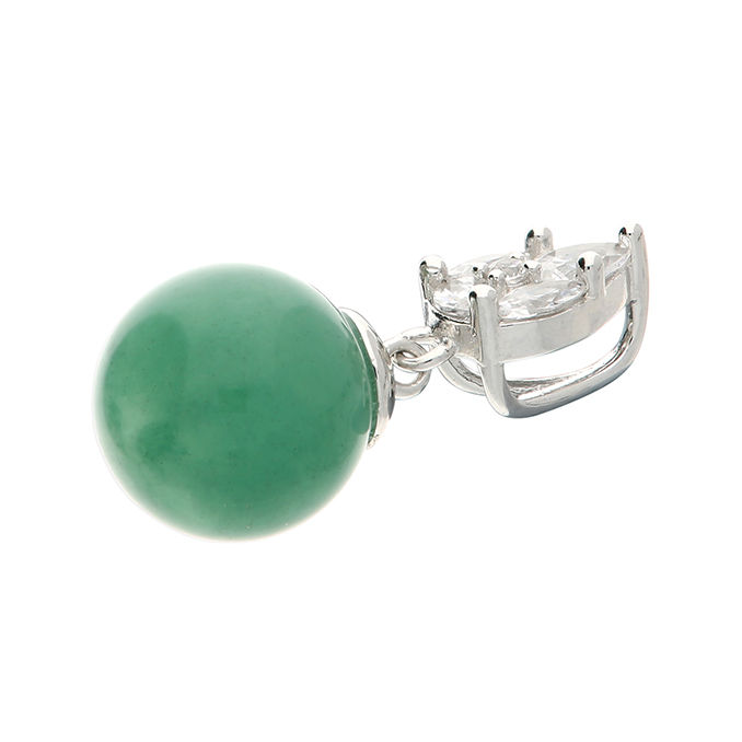 Thumbnail: African jade & Cz ball pendant