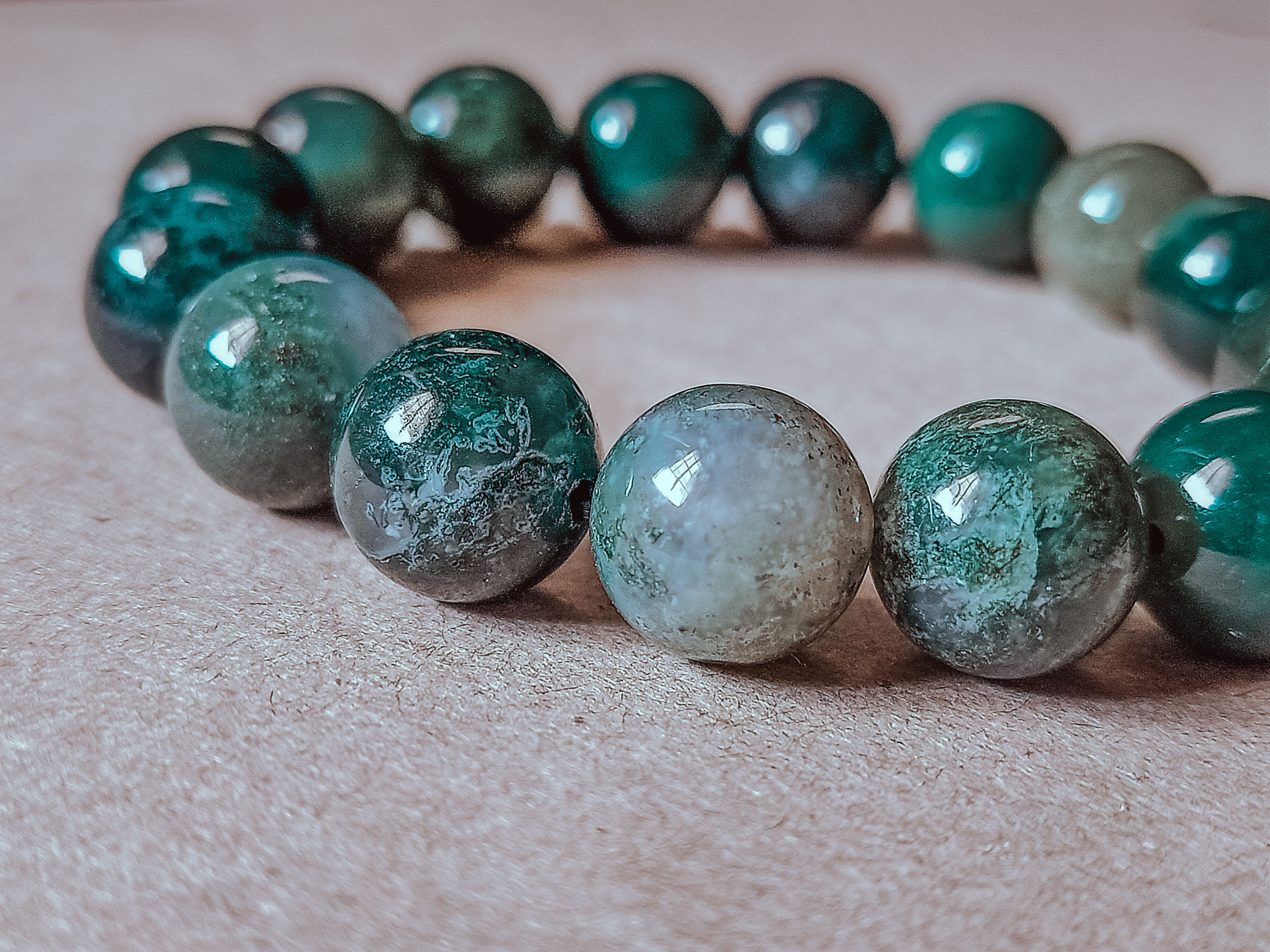 Moss Agate Bracelet 10mm