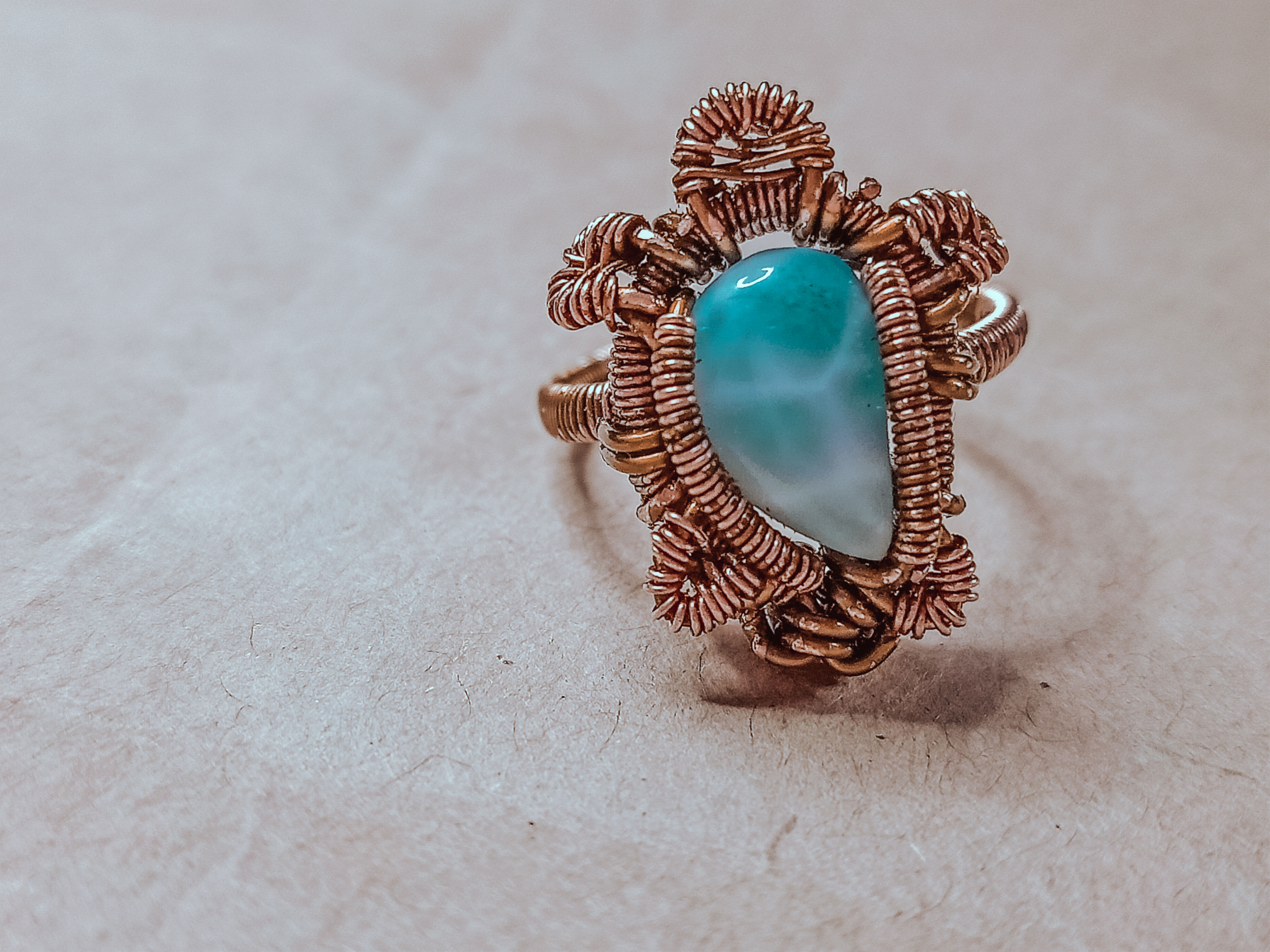 Larimar Turtle Ring