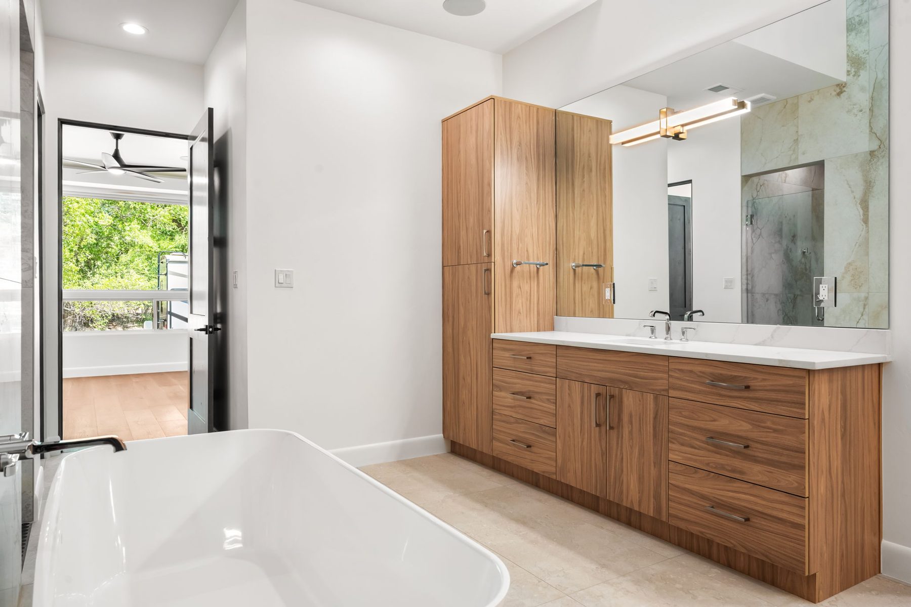 Primary bath, Modern Walnut, Corrales