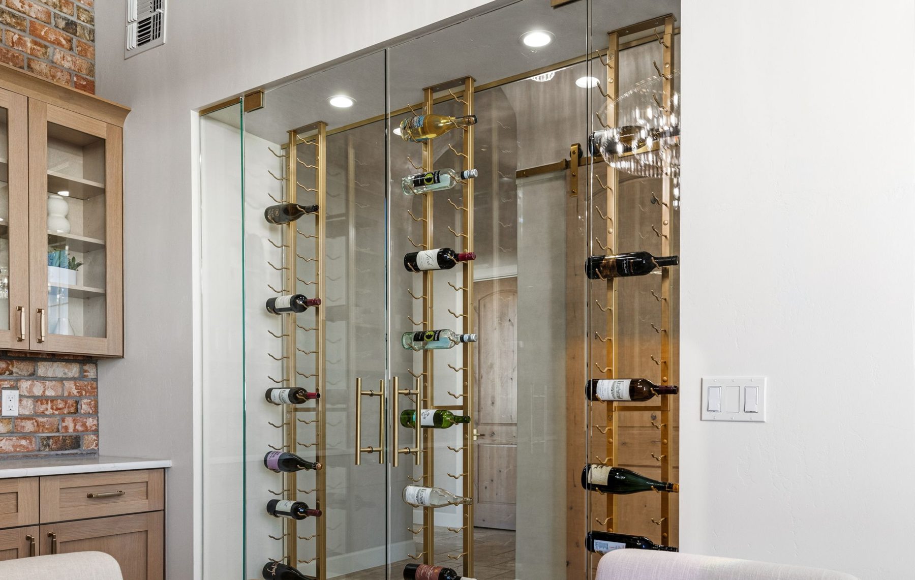 Glass wine wall, Old World Mediterranean, Albuquerque