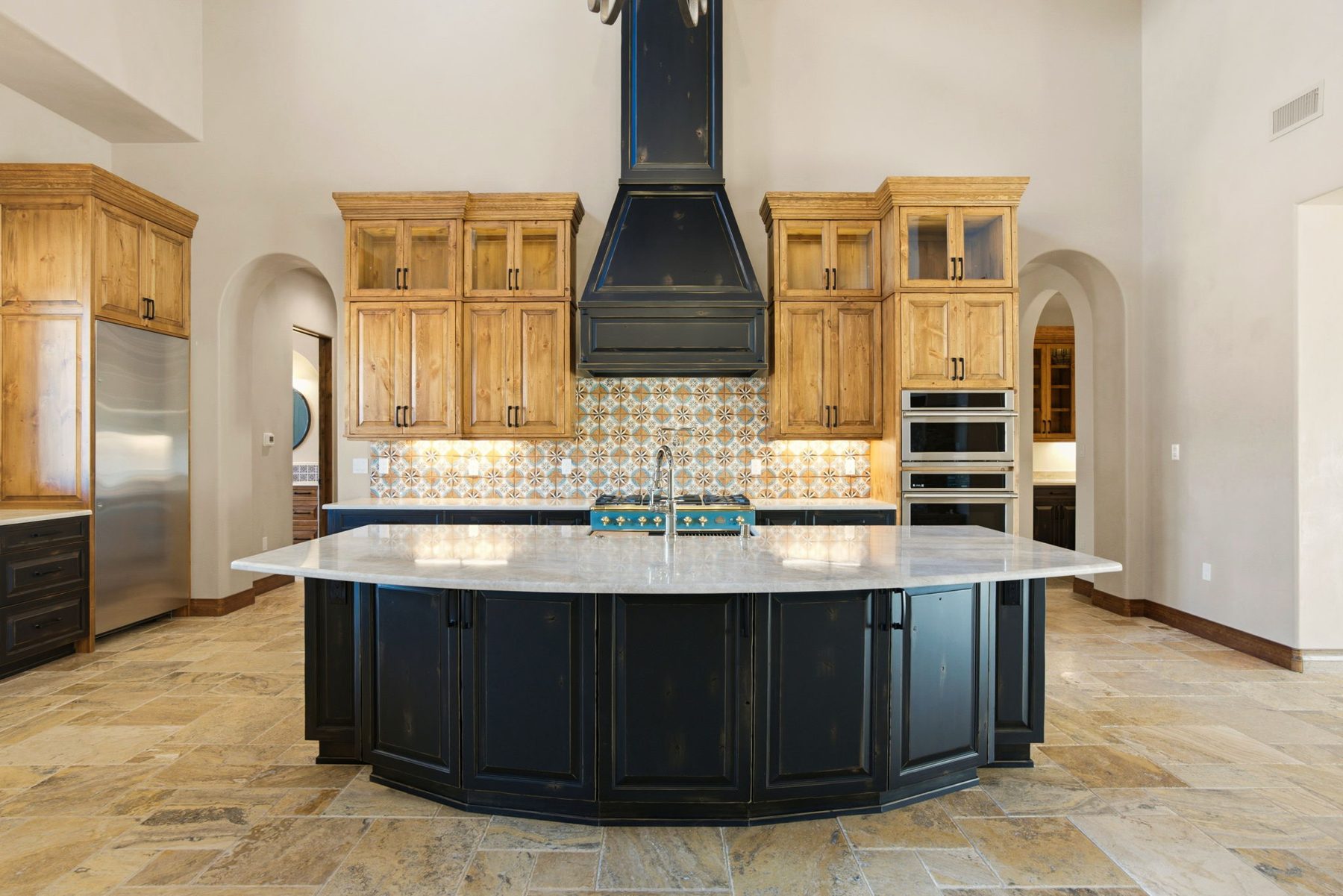 Kitchen island, North Valley Hacienda, Albuquerque
