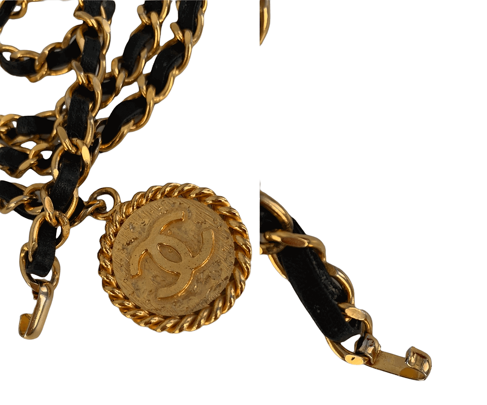 Thumbnail: CHANEL 1980s Black Leather Micro Belt Bag