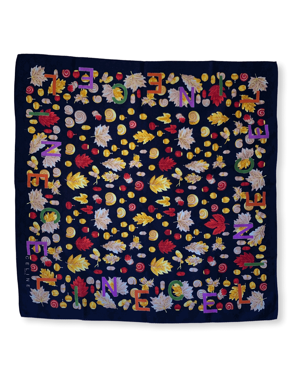 Thumbnail: Celine Paris Vintage Autumn Motifs Scarf