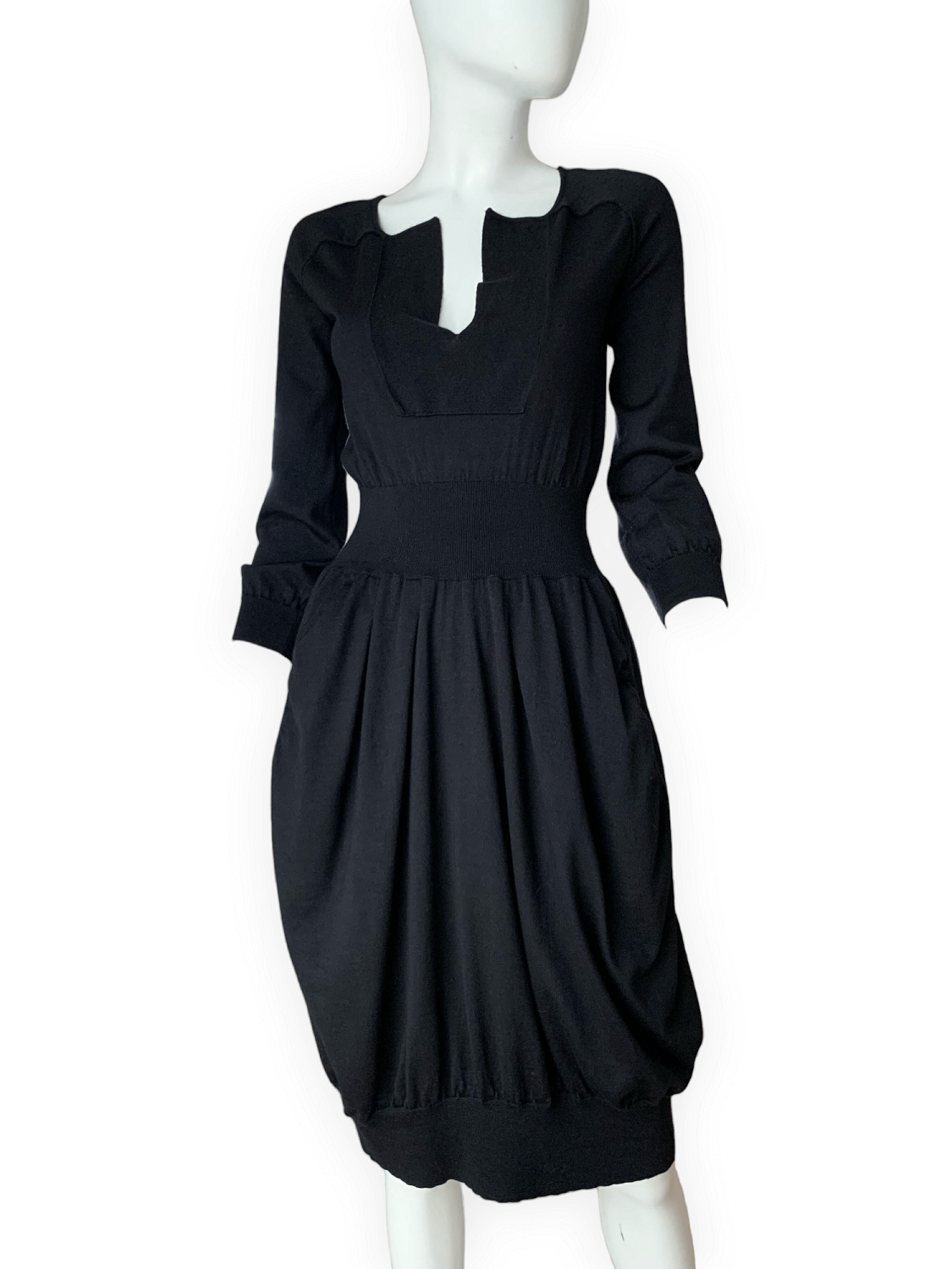 Yves Saint Laurent Black Cashmere Knit Dress