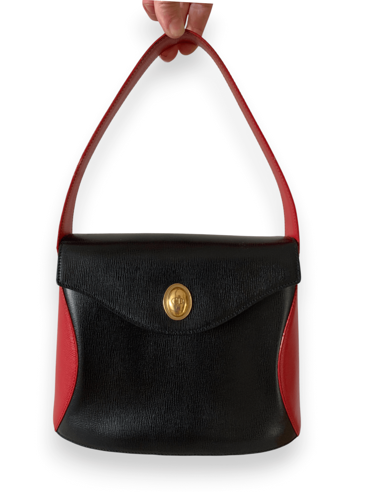 Christian dior vintage red Black bag