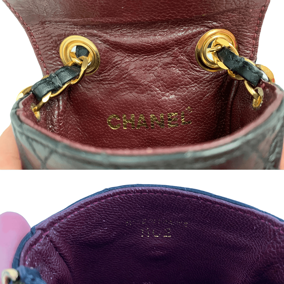 Thumbnail: CHANEL 1980s Black Leather Micro Belt Bag