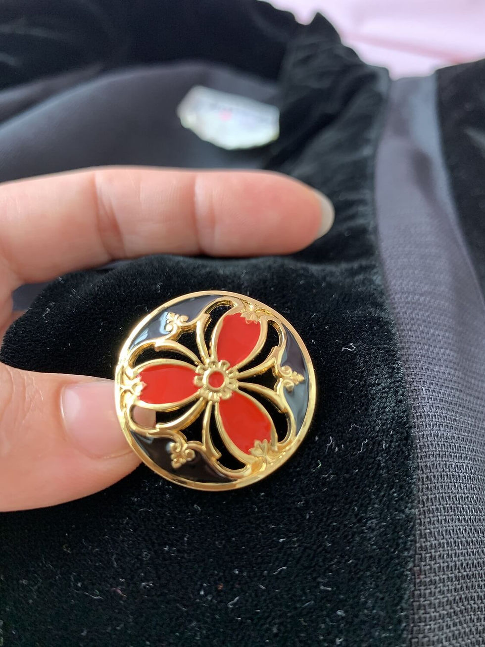 Thumbnail: Yves Saint Laurent Rive Gauche 80s Silk Velvet Jacket Jewel Buttons