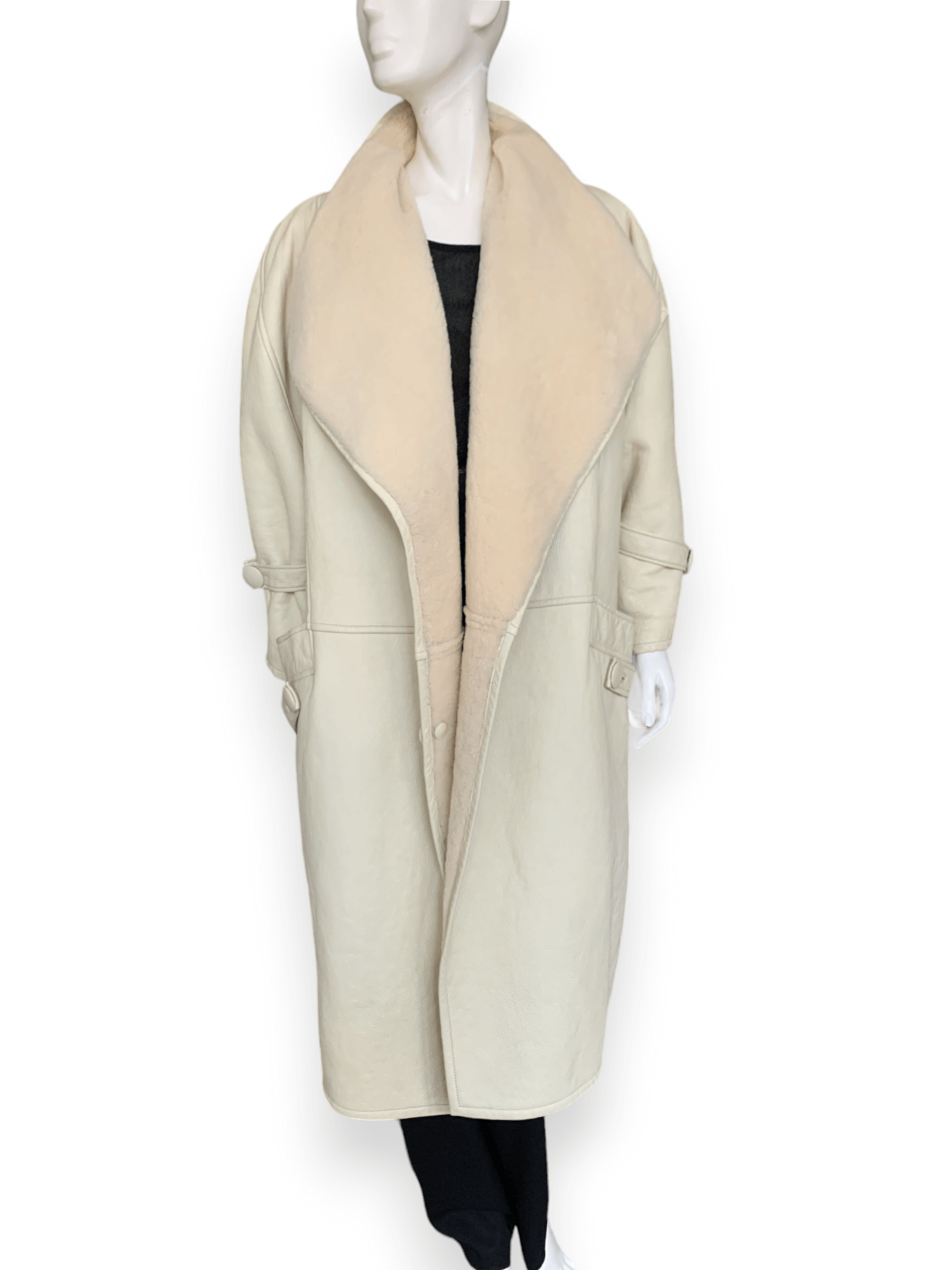 Gianni versace vintage shearling coat long