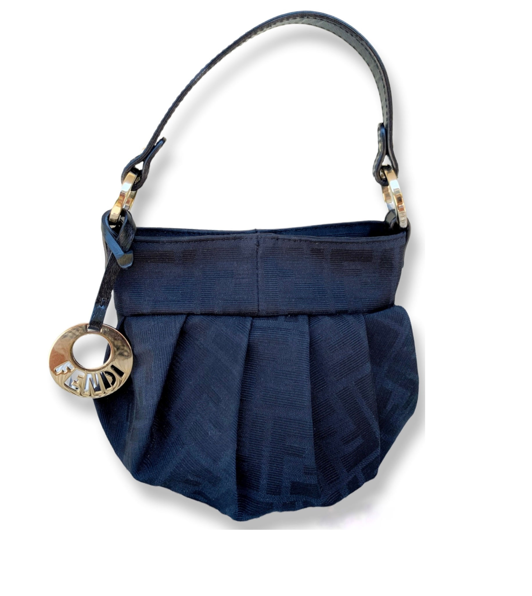 FENDI Vintage Zucca Black Mini Bucket Bag