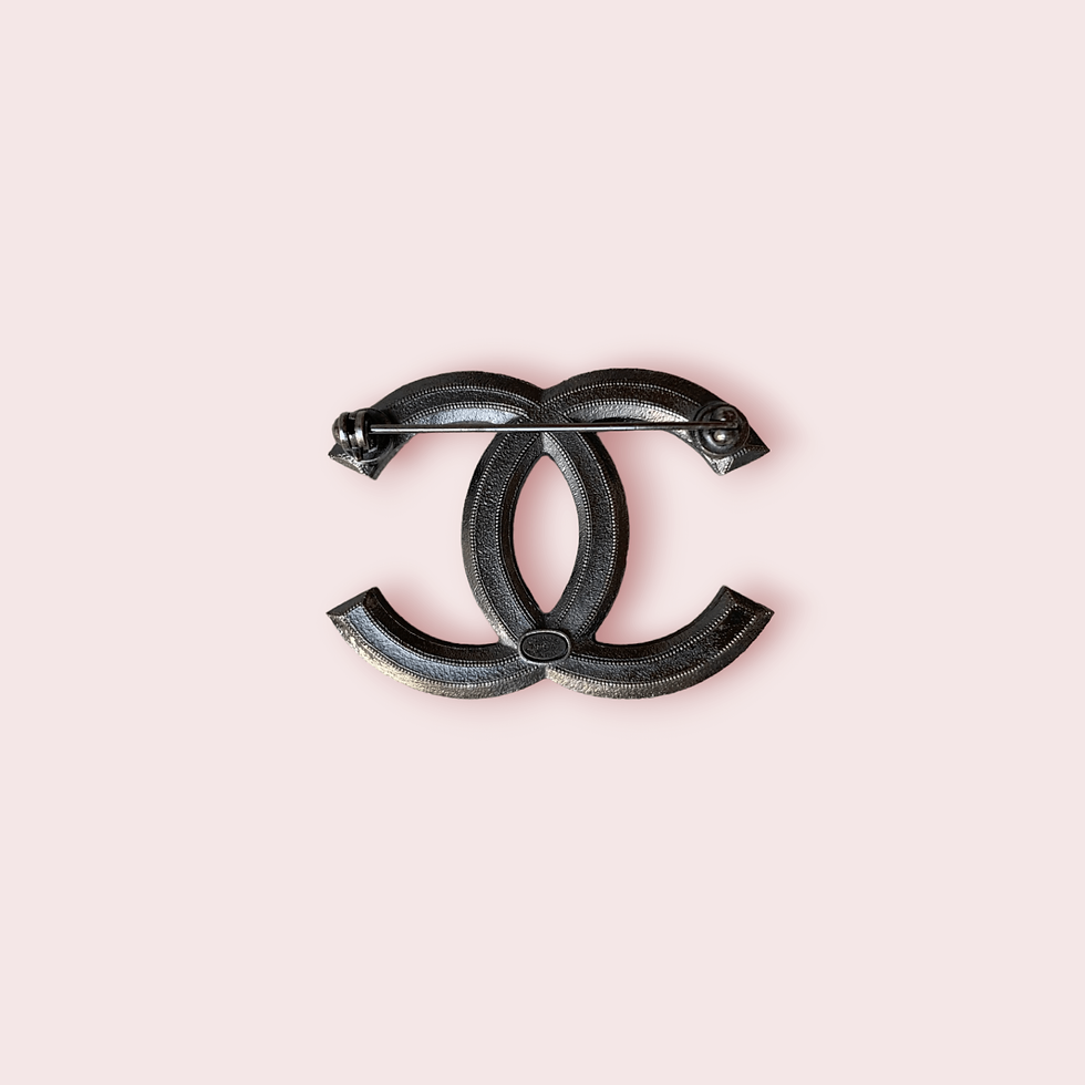 Thumbnail: CHANEL 17A Ruthenium Pearl CC Logo Brooch