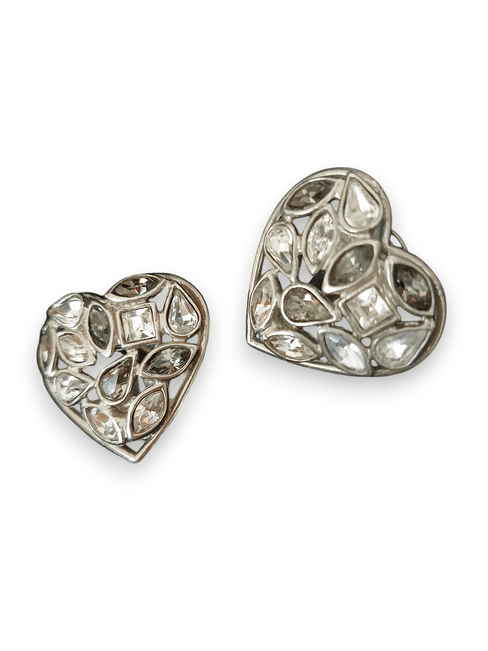 yves saint laurent crystal heart earrings