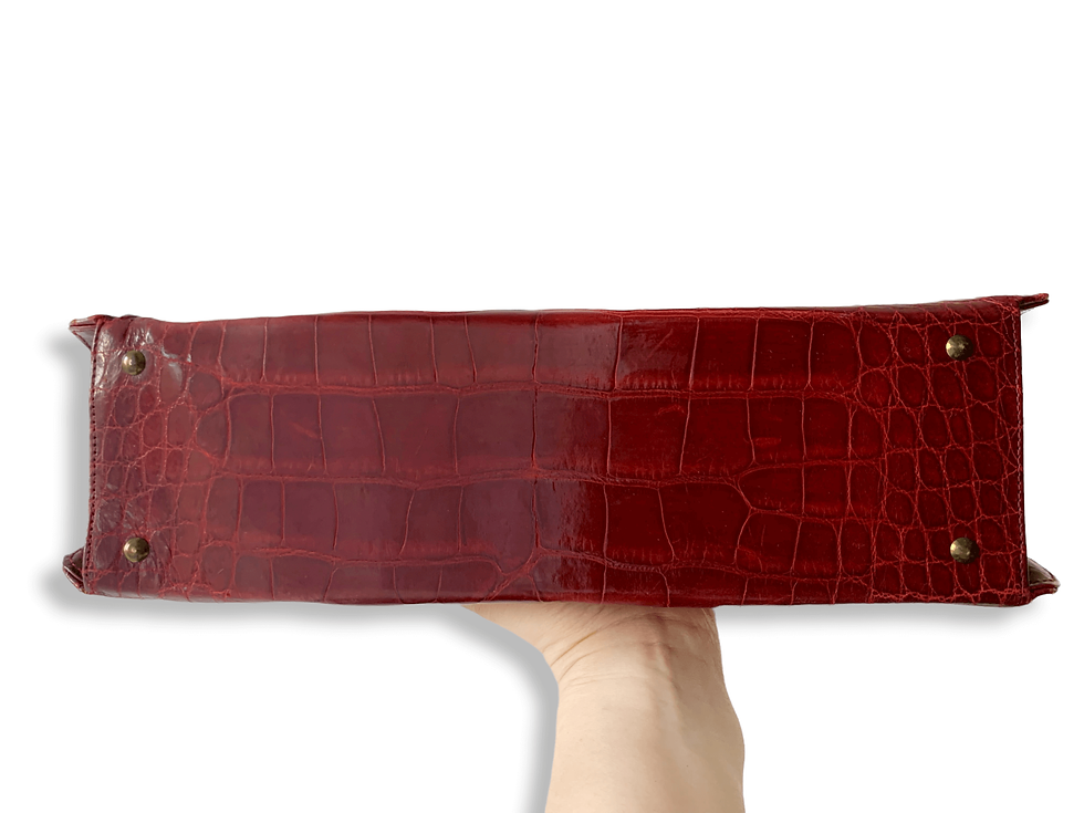 Thumbnail: Au Depart Alligator Skin Vintage 50s Handbag