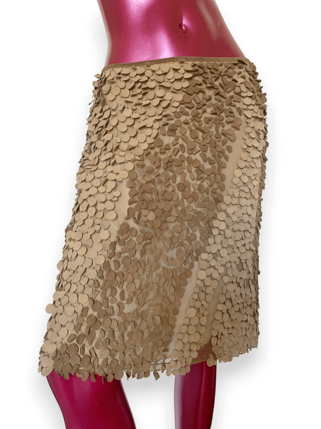 La Perla Beige Leather Beads Skirt