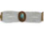 Vintage pearl bracelet red gripoix turquoise