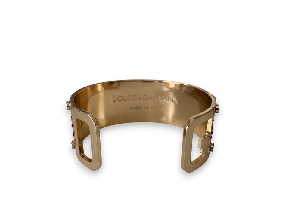 Thumbnail: dolce gabbana gold bracelet red snakeskin