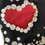 Thumbnail: Moschino 90s Black Tote Bag Red Heart and Pearl Buttons