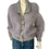 Thumbnail: Vintage 70s Grey Fuzzy Mohair Cardigan Bomber Hand Knit