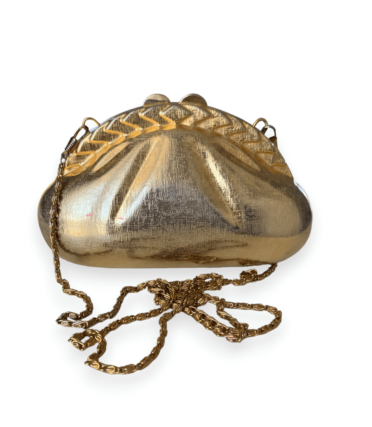 Vintage gold metal evening bag