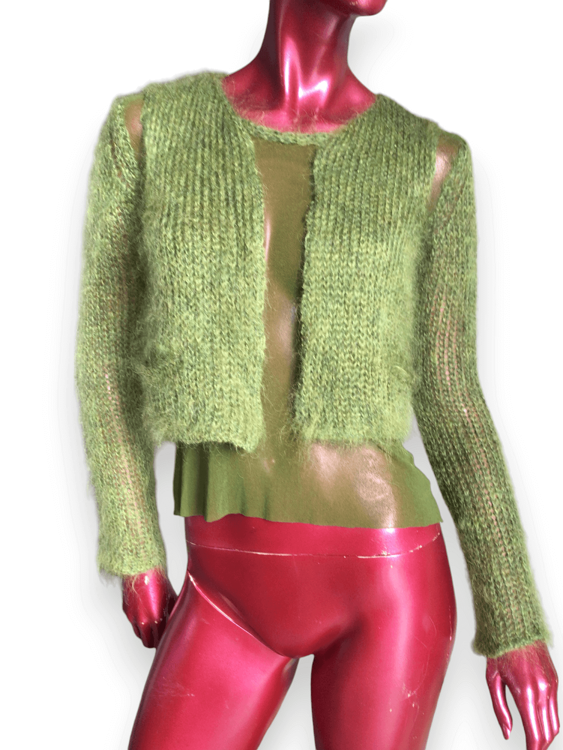 Gaultier vintage mesh mohair top cardigan