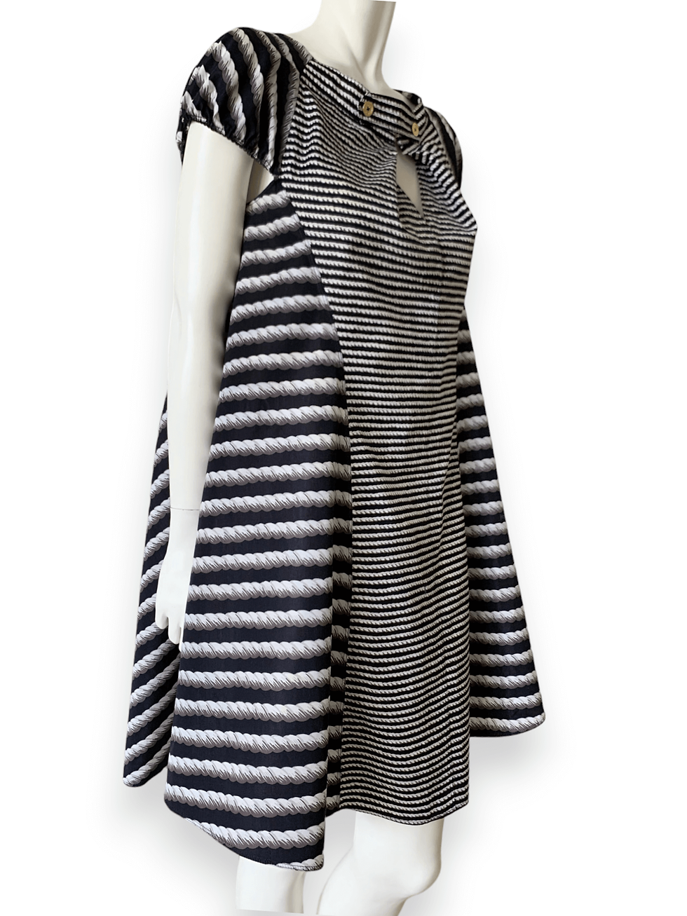 yves saint laurent white striped dress oversized