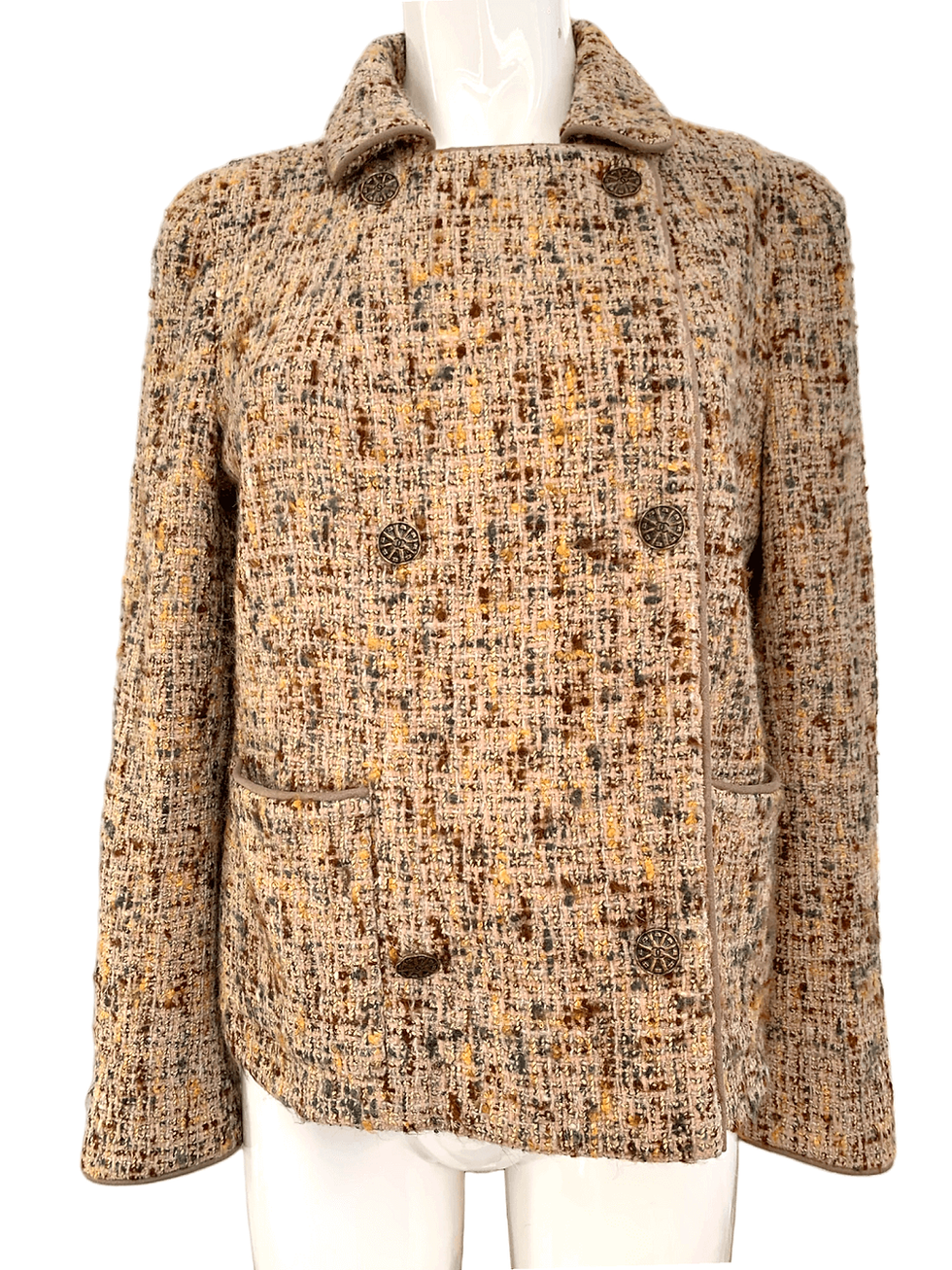 Thumbnail: CHANEL 98A Beige Multicolour Tweed Jacket