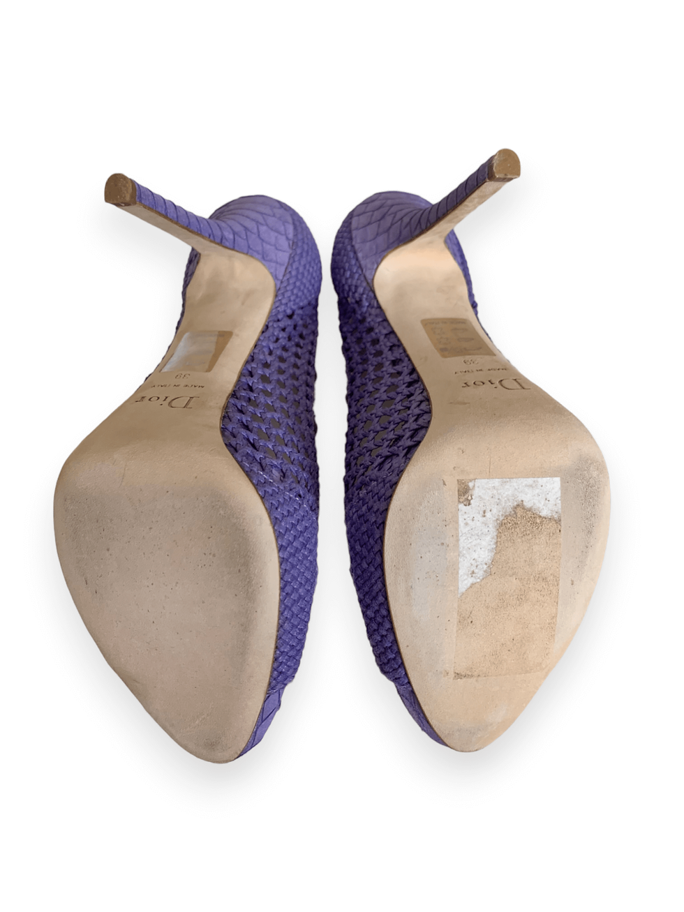 Thumbnail: Christian Dior Leather Textile Woven Heels Pumps
