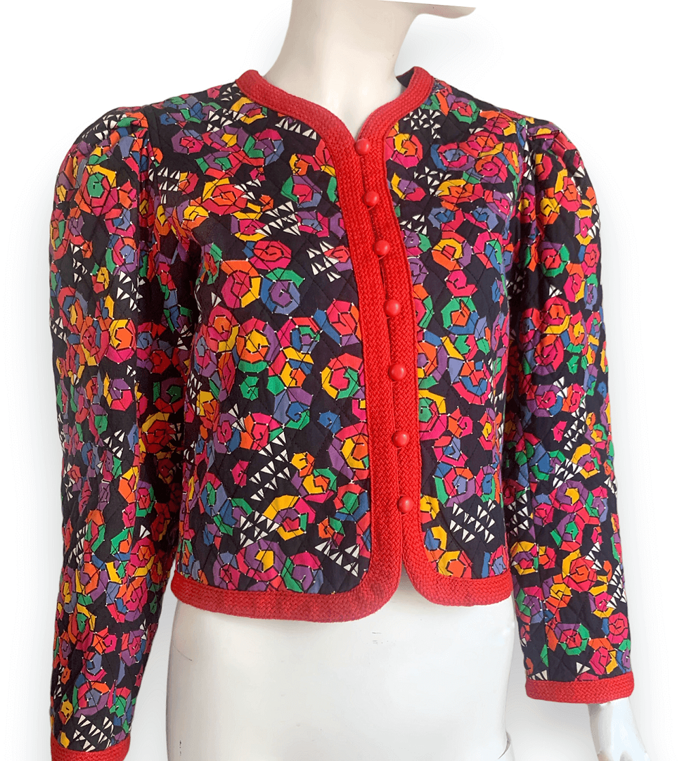 Thumbnail: Yves Saint Laurent Kaleidoscope Print Quilted Jacket