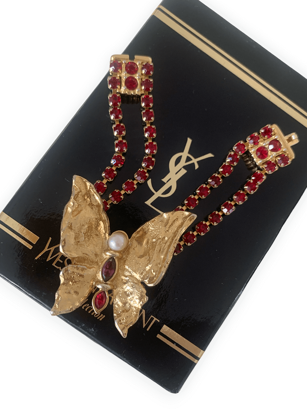 yves saint laurent ysl vintage butterfly bracelet gold