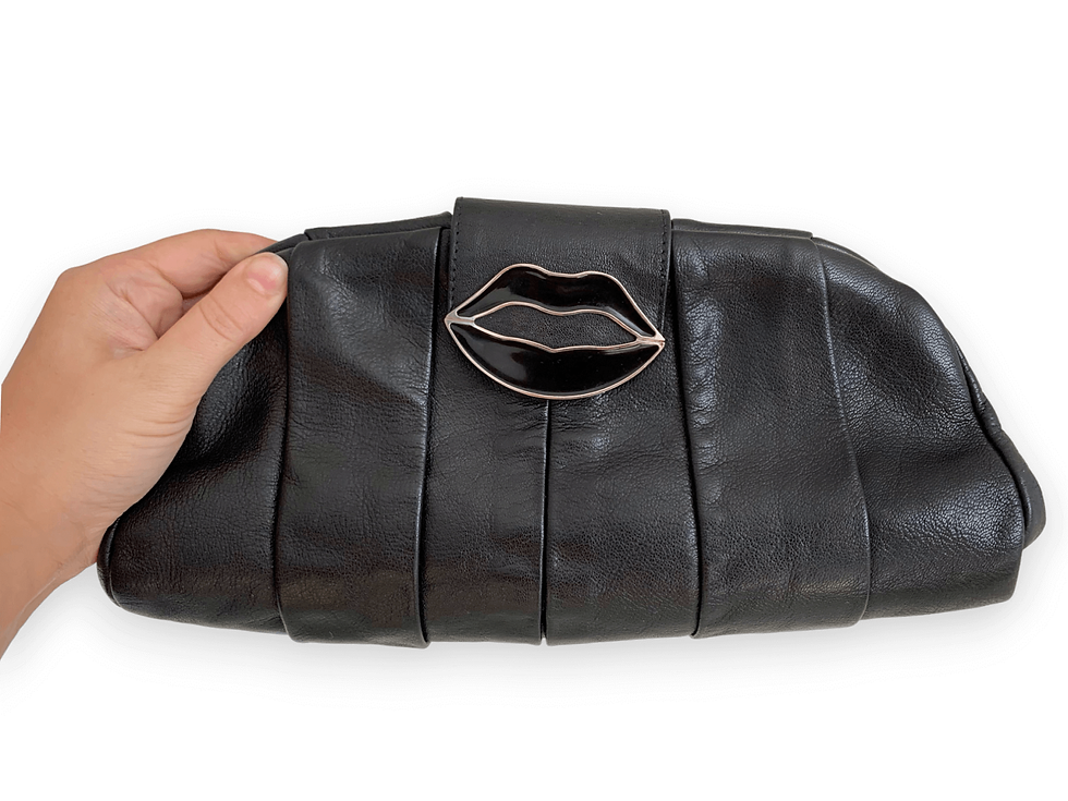 Thumbnail: yves saint laurent black lips clutch bag