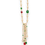 Thumbnail: Vintage 80s Pearl Green Red Glass Necklace