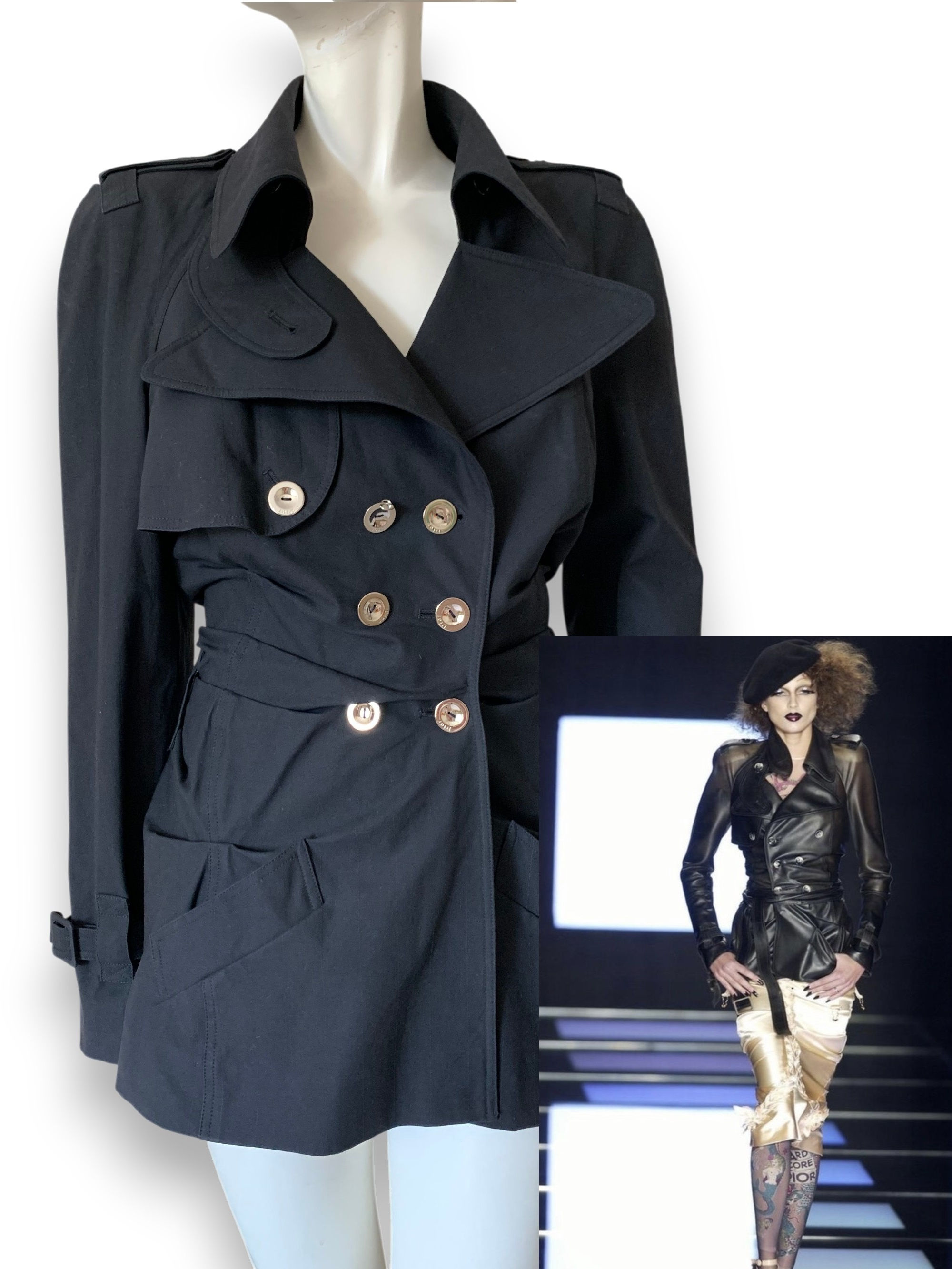 Dior 2004 rtw black draped jacket