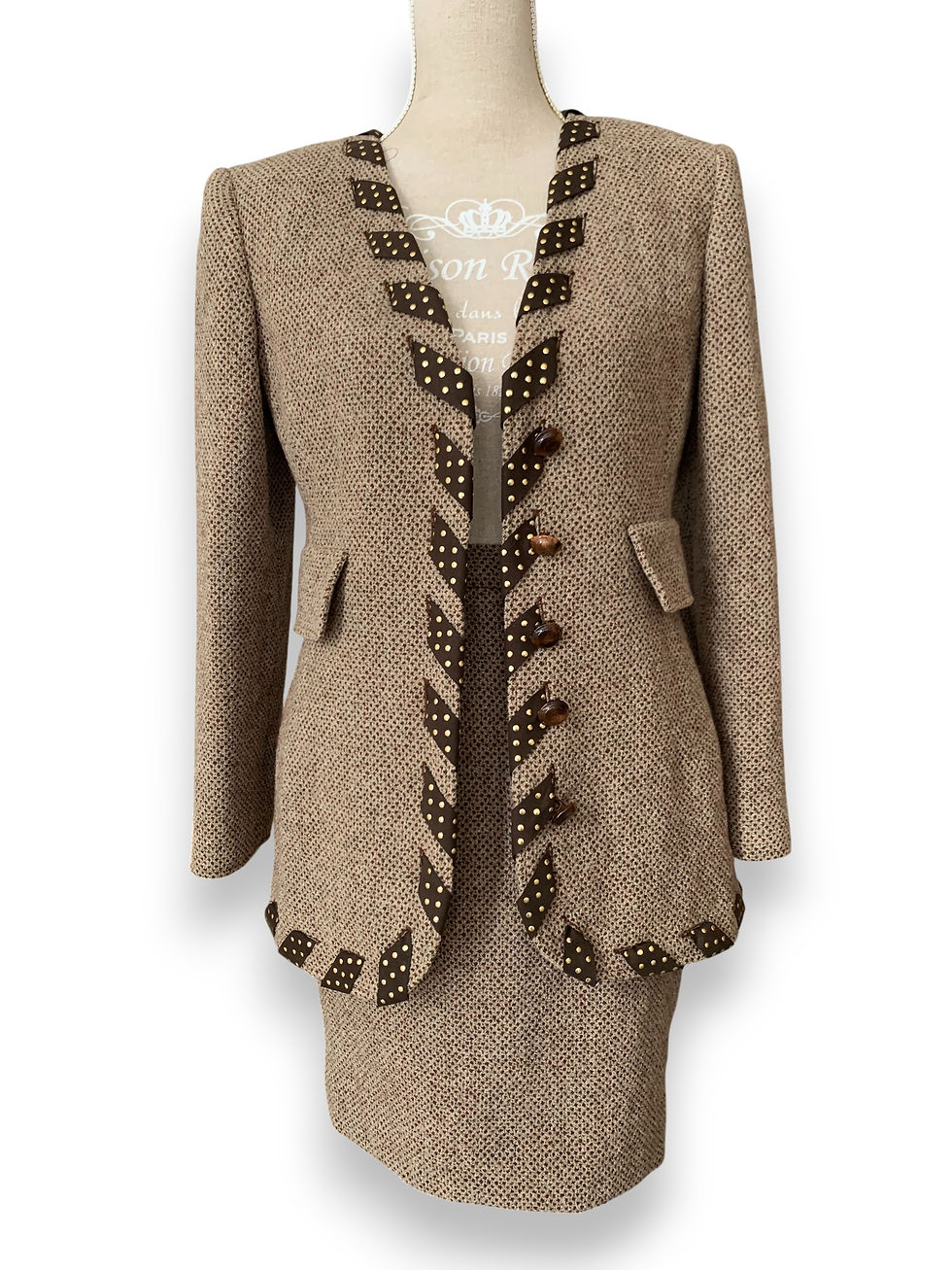 Thumbnail: valentino boutique beige Jersey jacket skirt