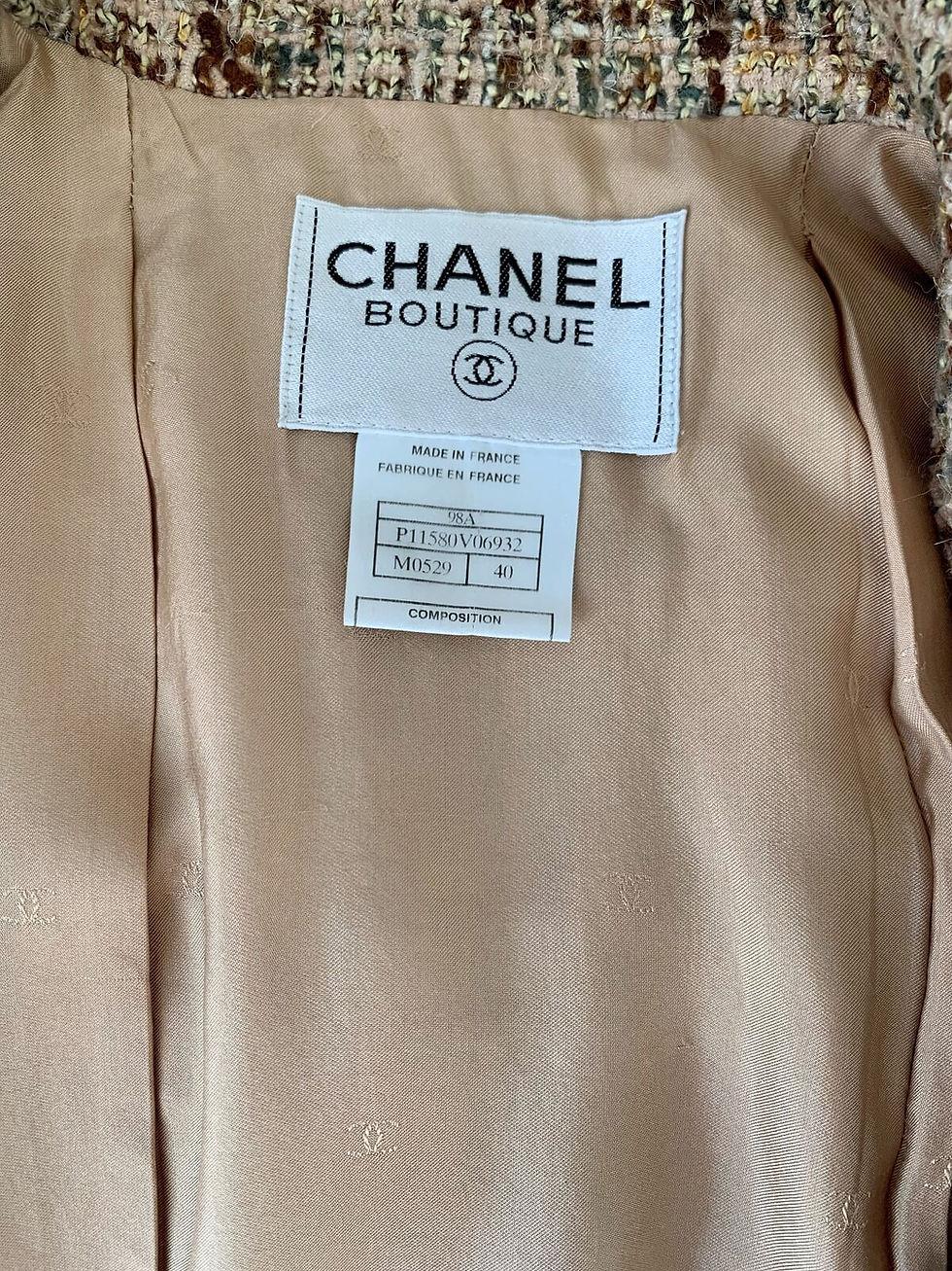 Thumbnail: CHANEL 98A Beige Multicolour Tweed Jacket