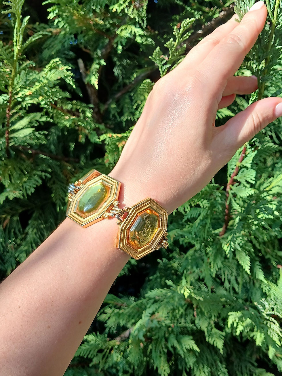 laurent 90s yellow cabochons bracelet