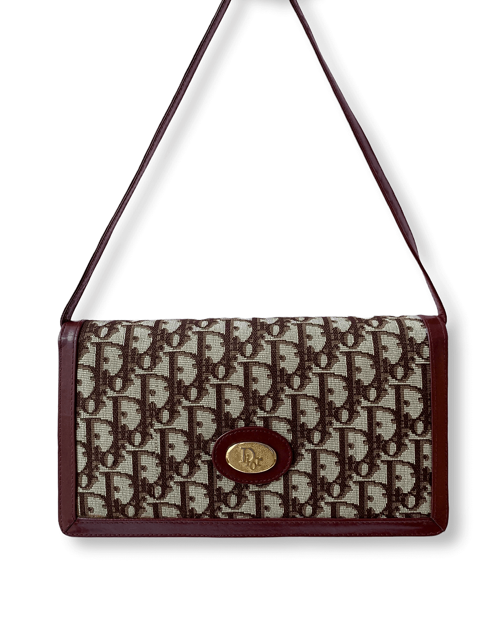 Christian dior 70s burgundy monogram shoulder bag