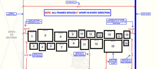 Provided design sample for gallery wall layout