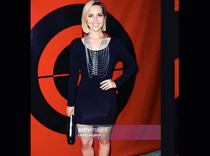 Emily Killian walks the red carpet for Mike Boy